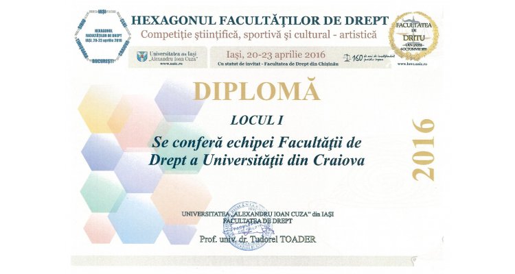 Diploma locul 1 hexagon 2016